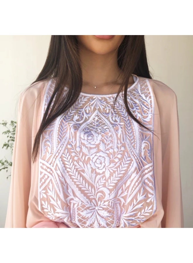QABEELA RAM19 BLUSH ALIYA KAFTAN DRESS - Image 2